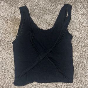 urban outfitters twist crop top in black